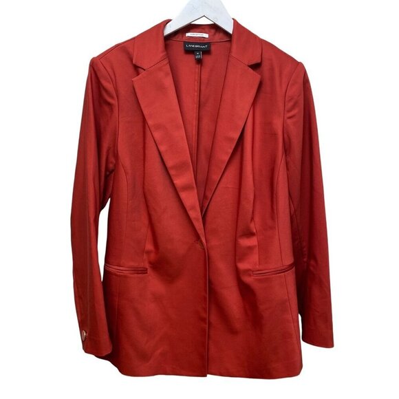 LANE BRYANT Womens Blazer Plus Size 18 Brick Rust Red Cotton Blend Jacket NWOT - Picture 1 of 11